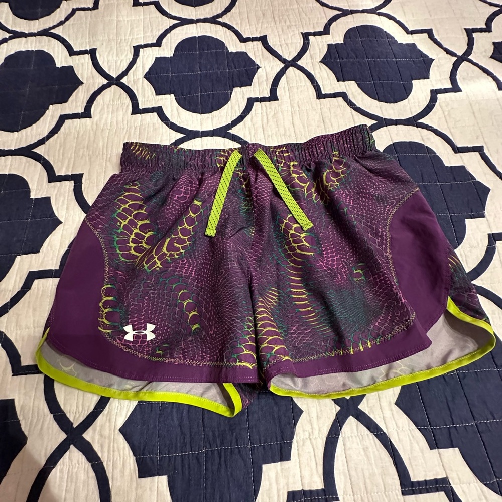 Under Armour Purple and Green Athletic Shorts
